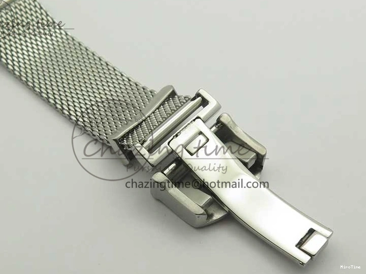 MIROTIME 0520 Portofino Automatic SS MKF 1:1 Best Edition White Dial On SS Mesh Bracelet A2892 V TechFriendly 7205